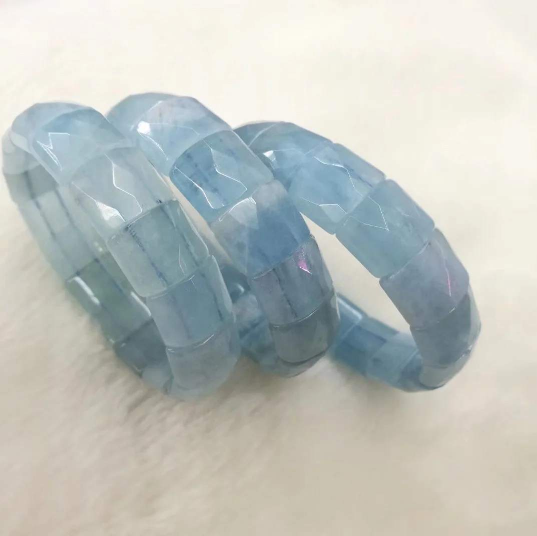 

natural aquamarine stone beads bracelet natural gemstone bangle natural stone jewelry for woman for gift wholesale !