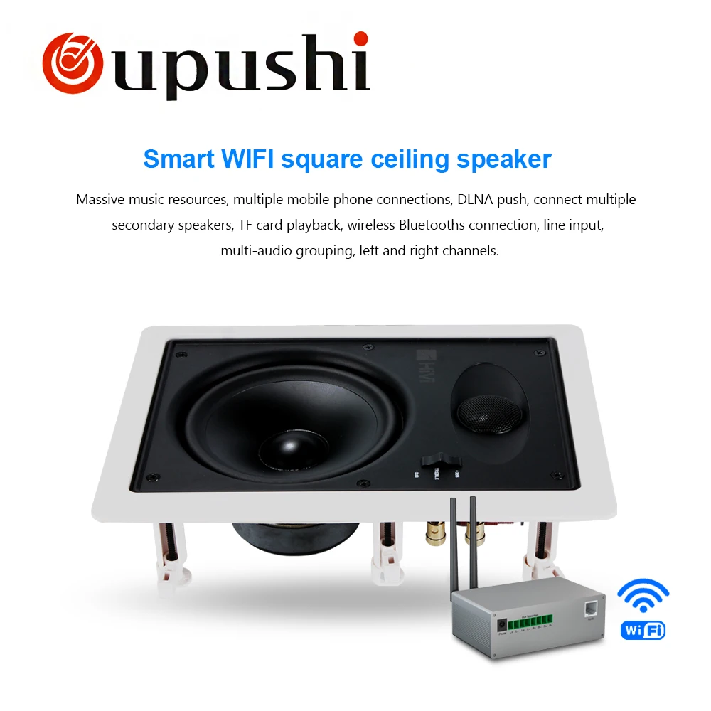 Oupushi VX5 W Square Smart Wifi Speaker Hifi In потолочный Bluetooth динамик для фоновой музыкальной