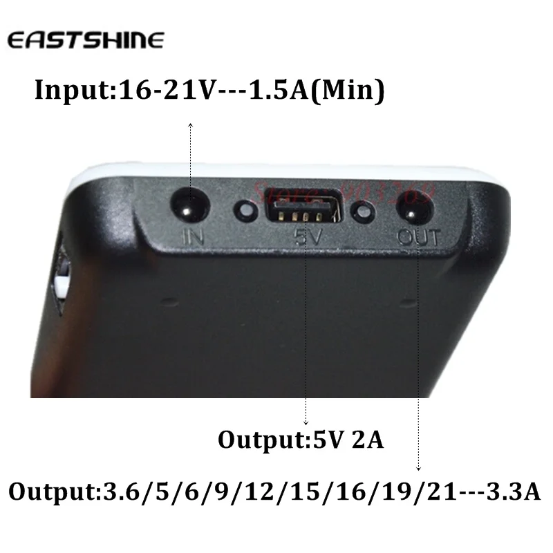 100% Original Eastshine 3.6V 5V 6V 9V 12V 15V 16V 19V 21V Mobile Power Bank  6x18650 Battery Case Box Universal Phone Charger