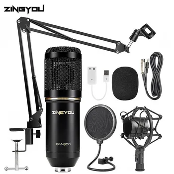 ZINGYOU BM 800 Studio Microphone Multifunctional Wired Cardioid Mic For Sound Recording Professional Condenser bm800 Microphone acemic preamplifier suitable for most wired microphone
