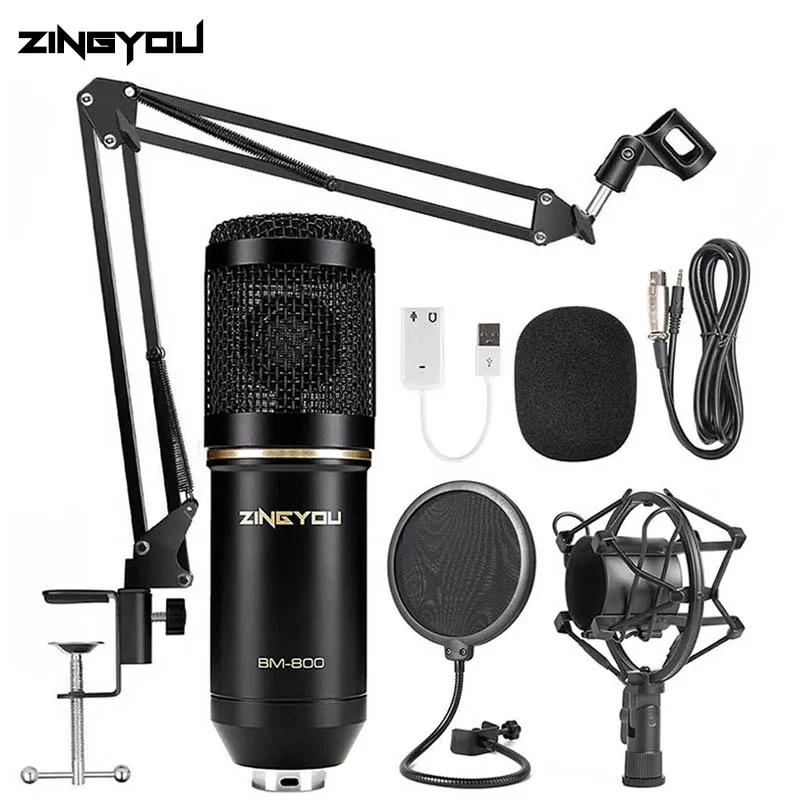 ZINGYOU BM 800 микрофон для компьютера студийный караоке с проводом профессиональный