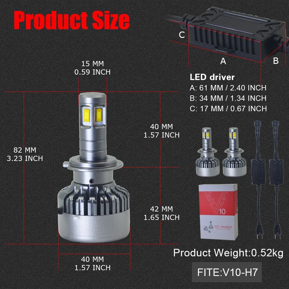 Лампы для автомобильных фар H7 led H4 4 face CSP чипы сияющие 9005/HB3 9006/HB4 9004/HB1 9007/HB5 9012 H8 H11