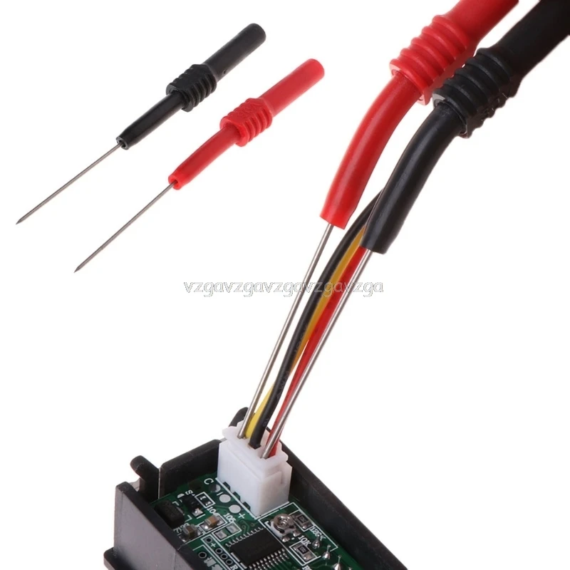

2PCS Test Leads Pin L95mm Spring Test Probe Tips Insulated Test Hook Wire Connector for Multimeter Stainless Steel Needle J16 19