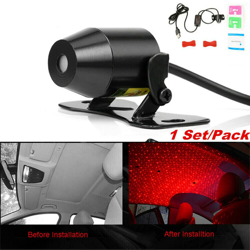 USB автомобильная атмосферная лампа светодиодный световой лазерный проектор звездный Метеор дождь автомобиль USB автомобильный Звук управление свет автомобиль окружающий свет звезды