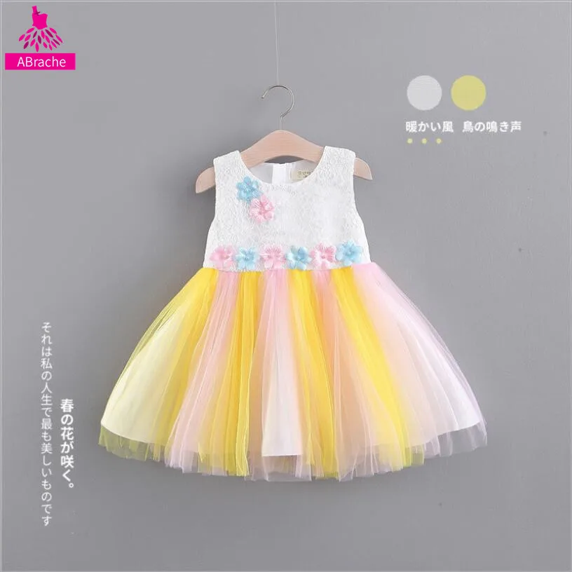 

Newborn Baby Girl Dress Girl Birthday Baptism Wedding Party Tutu Dress White Green Summer Organza Sleeveless Princess Dresses