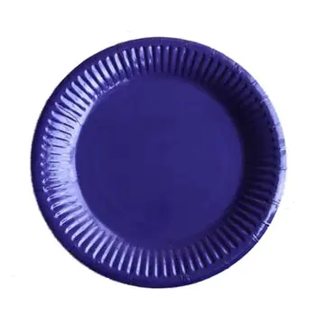 

Boutique DODA 20 x 9 inch ROUND Paper PLATES (22cm) Plain Solid Colours Birthday Party Tableware(blue purple)
