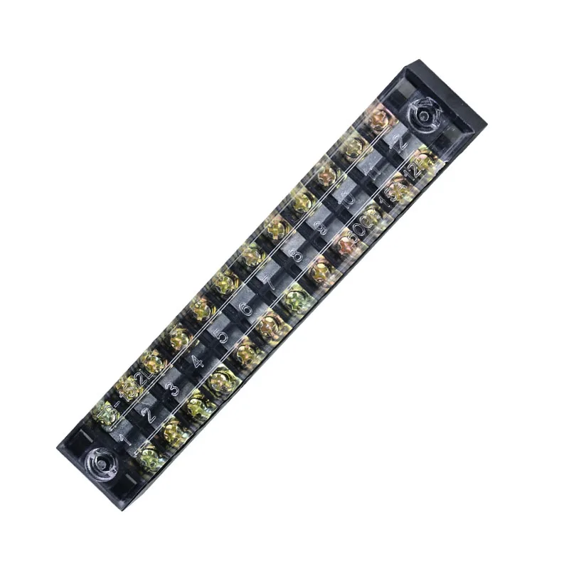 

TB-1512 Left And Right Communication Dual Row Strip Screw Terminal Block 15A 600V Fixed Wiring Board Wire Connector