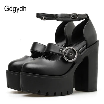 

Gdgydh Fashion Pumps Women Shoes Black 2020 Spring Summer Sexy Buckle Ladies Shoes Ankle Strap High Heels Round Toe Drop Ship
