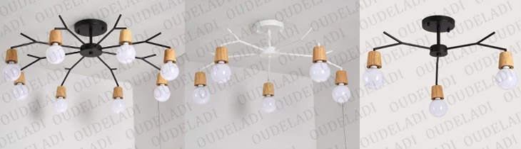 Lâmpada do Teto Lâmpada do Vintage Luzes de Teto Arte Aranha Retro Edison Loft Madeira Moderna Led Casa Sala Estar Decoração Luminárias 3 lâmpada do vintage loft luzes de teto