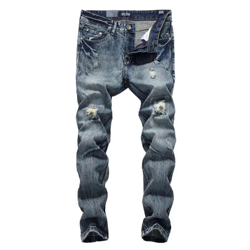2016 New Hot Sale Fashion Men Jeans Dsel Brand Straight Fit Ripped Jeans Italian Designer Distressed Denim Jeans Homme!A625