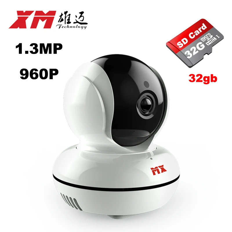 

IP Network Surveillance Camera+32GB Mini Wifi Security Video Monitoring Viewing Angle140 Round Two-way Audio Smart Phone XM