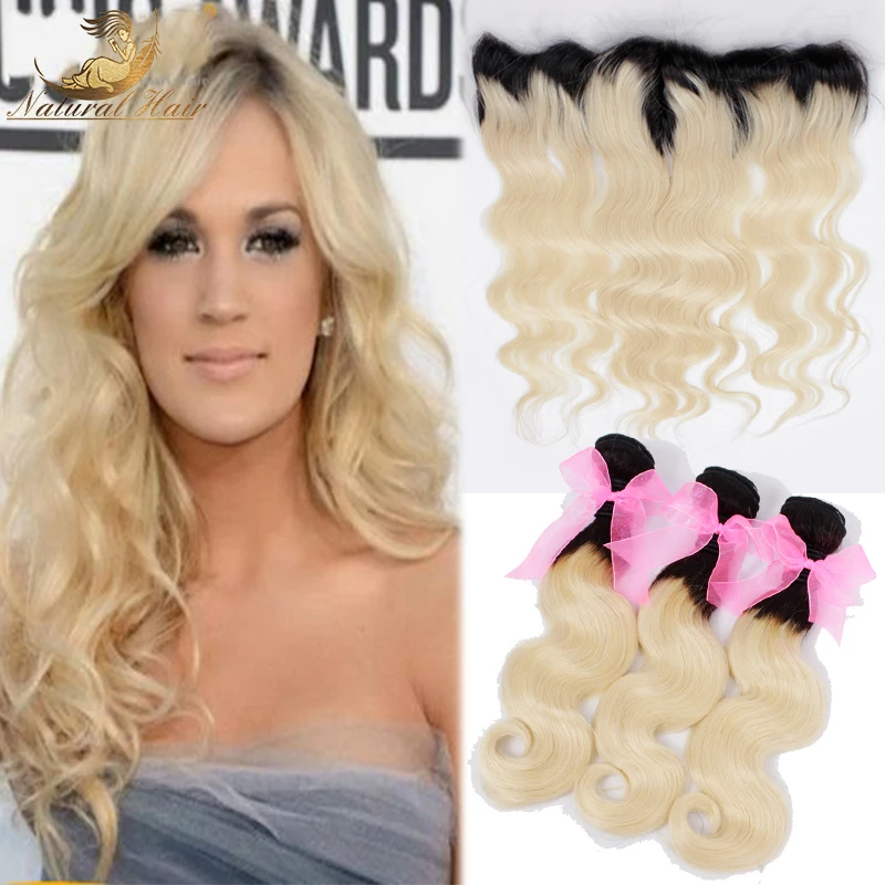 7A Grade Brazilian Virgin Hair With Closure 613 Blonde Brazilian Body Wave Lace Frontal Closure With