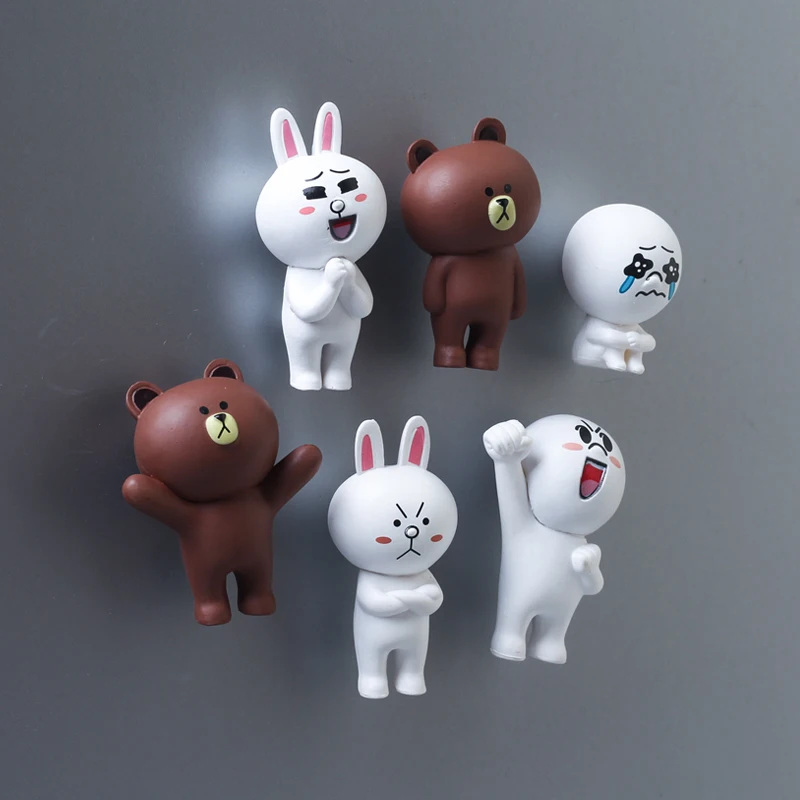 

Cartoon Cute Brown Bear Koni Rabbit Refrigerator Creative Magnet 3D Customization of Korean Magnet Adsorbent
