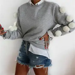 2019 осень толстовки для женщин с длинным рукавом свитер капюшоном пуловер Топы корректирующие повседневное Свободные Джемпер загрязнитель