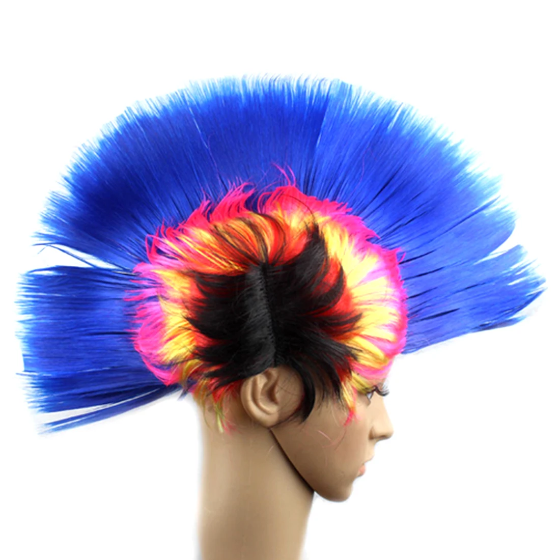 Street Punk Mohican Hairstyle Mohawk Hair Wig Halloween