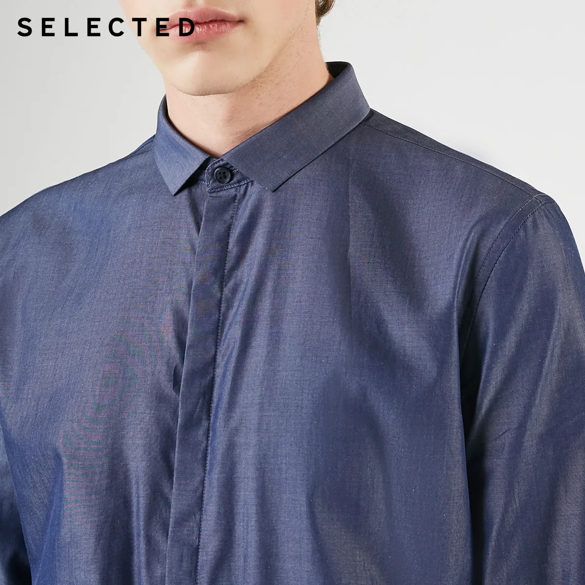 SELECTED Men's 100% Cotton Slim Fit Long sleeved Shirt S|419105515|Повседневные рубашки| |