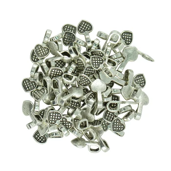 

100pcs Heart Glue on Bail Earring Bails For Glass Tile DIY Charms Pendant