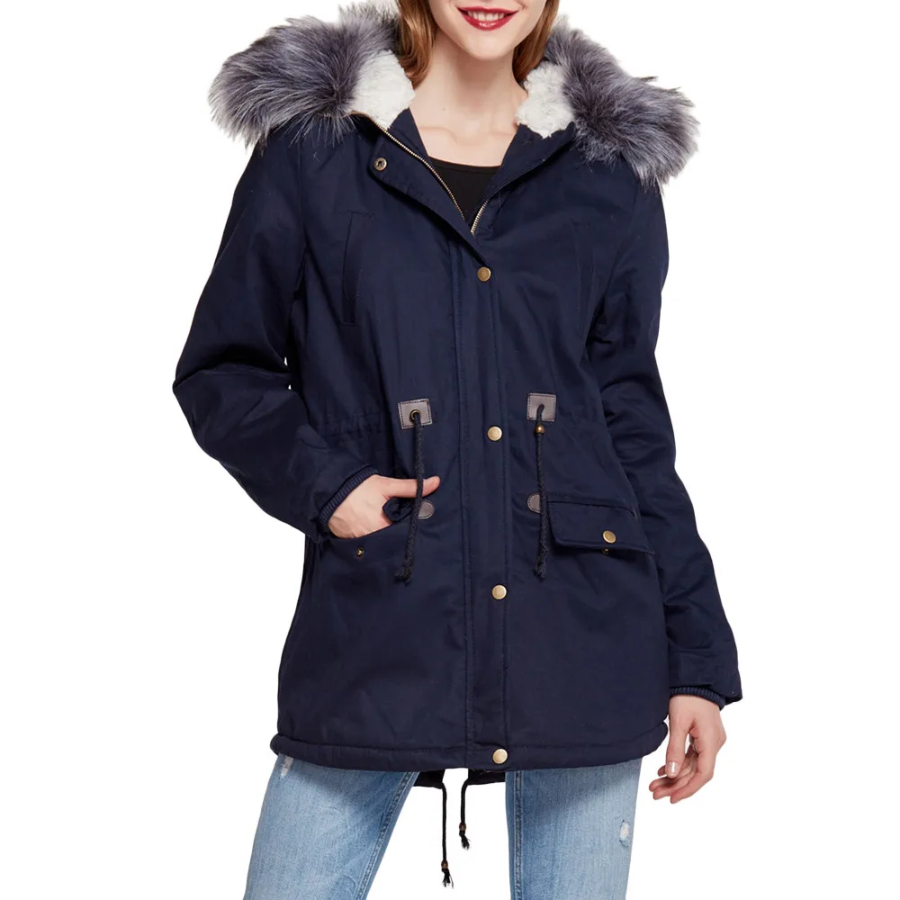 

Hot selling ladies womens autumn jackets Women Winter Fleece Long Sleeve Hooded Outdoor Wind Warm Zip Pocket Jacket Coat mujer
