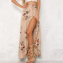 30 шт./партия Federal Express быстро богемная пляжная юбка с принтом женская летняя повседневная длинная юбка с цветочным принтом 2 цвета