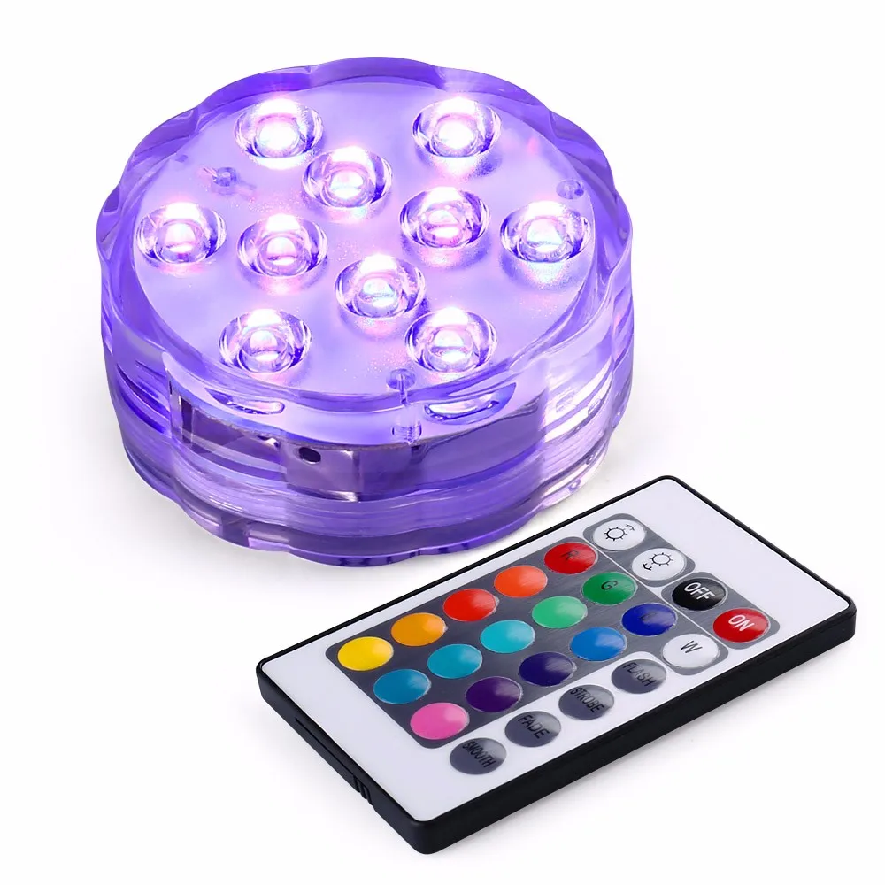 4 шт. светодиодный модуль подводных Беспроводной Дистанционное управление LED Multi Цвет Spotlight multi Цвет 10LED свет Водонепроницаемый лампа