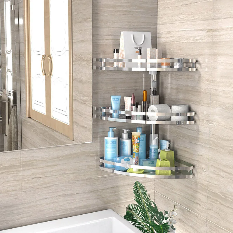  A1 304 stainless steel kitchen shelf wall type rotary storage free punch angle seasoning rack LU517 - 32909052953