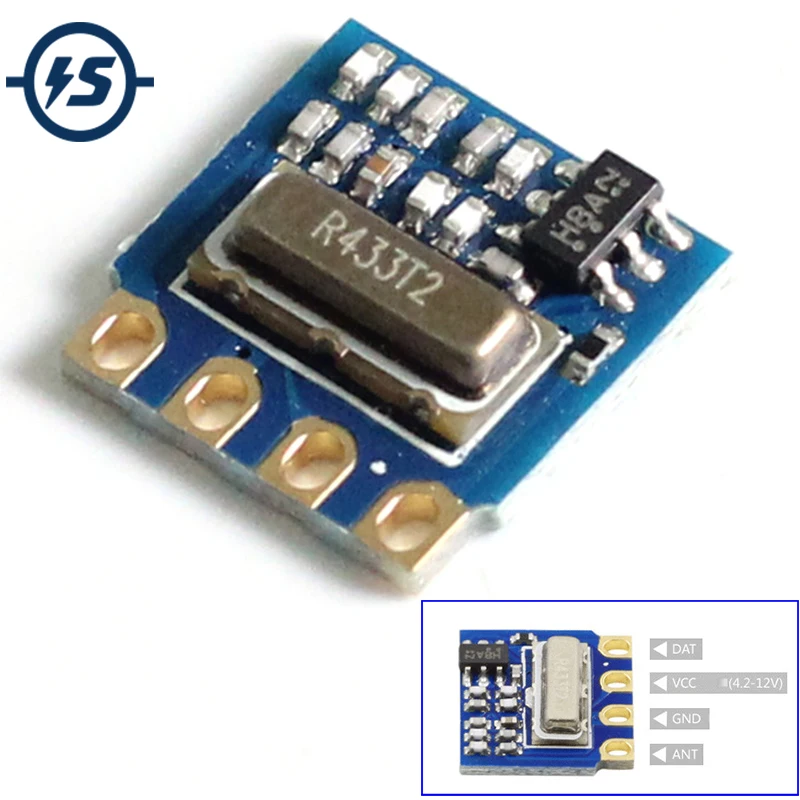 

H34A-433 433Mhz MINI RF Wireless Transmitter Module Minimum Remote Control Module ASK 2.6-12V