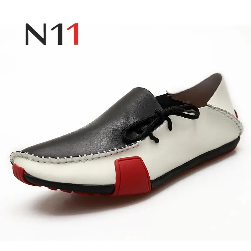 

N112019 New Men's Leather Shoes Loafers Summer Autumn Soft Leather Shoes Men Shoes Casual Driving Sapato Masculino Large Size 47