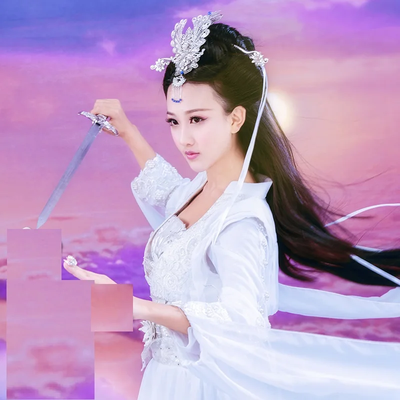 ZeTianJi одинаковый дизайн белый костюм феи Женский ханьфу|costume hanfu|hanfu costumewhite hanfu |
