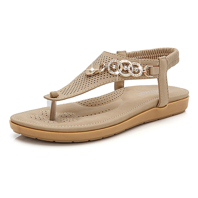 

LAKESHI Brands Women shoes 2018 hot Fashion Women Sandals Bohemia Flat Sandals Women Summer Casual Shoes Flip Flop Beach Sandals
