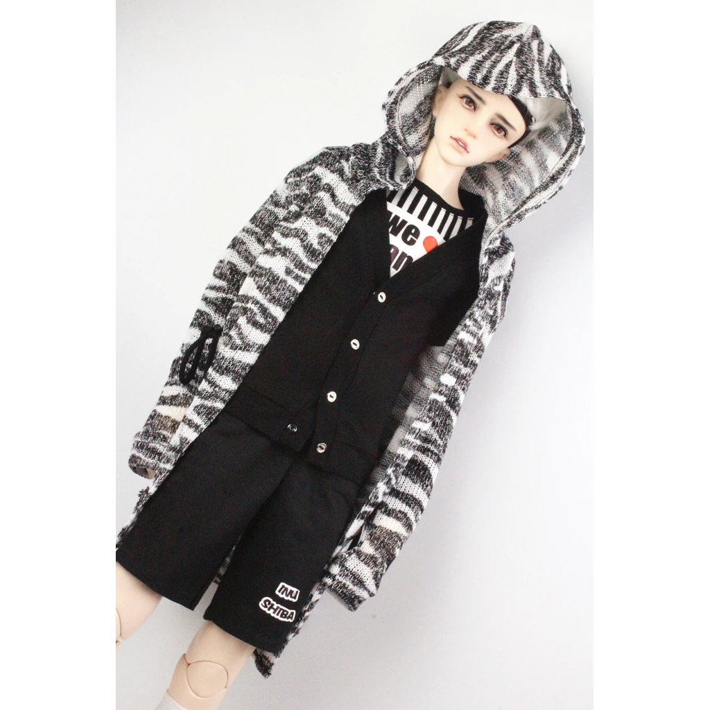Fashion Hoodie Jacket Knitted Sweater For 70cm Uncle BJD Doll Zebra-stripe Male Bjd Clothing Accessories