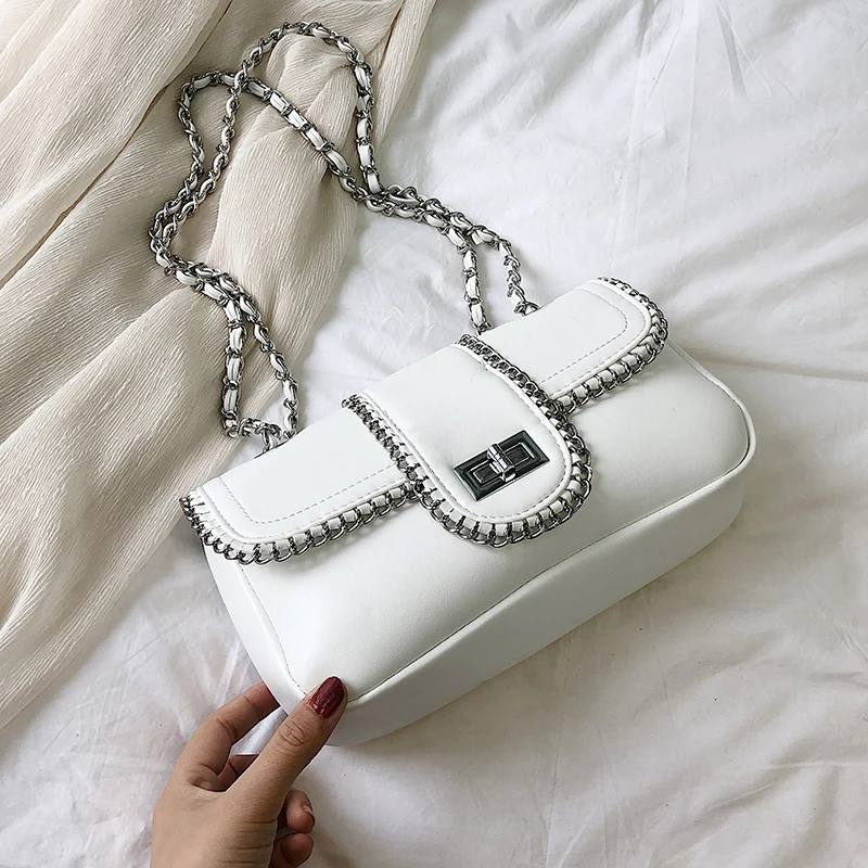 

Chain Design Crossbody Bags For Women 2019 PU Leather Shoulder Messenger Bag Ladies Purses and Handbags Female Small Cross Body