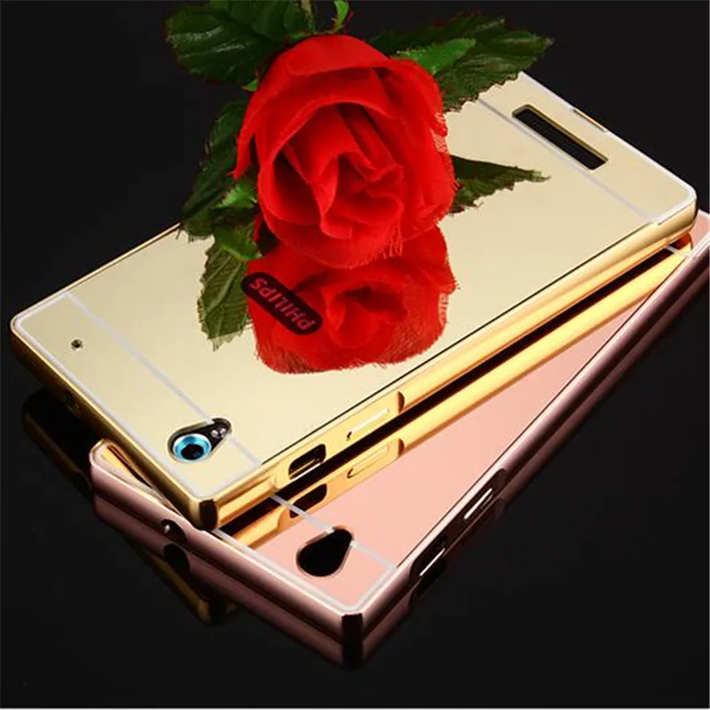 

Luxury Mirror Back Cover Case For Philips Xenium V787 5.0" Ultra Thin Aluminum Metal Frame Acrylic Cover JM02