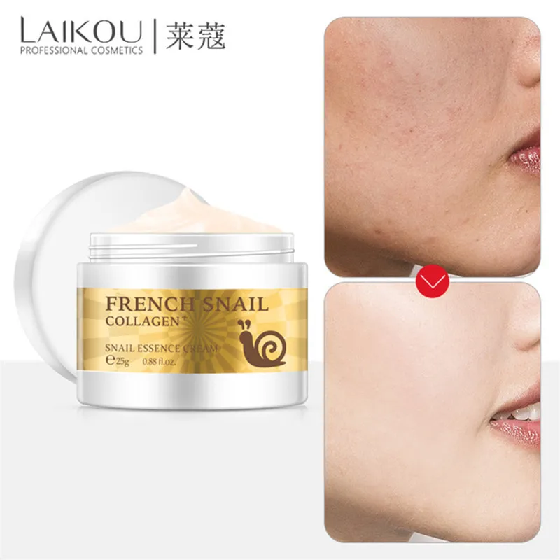 

LAIKOU Snail Essence Wrinkle Anti Aging Repair Face Cream Hyaluronic Acid Moisturizer Whitening Oil Control Day Cream 25g