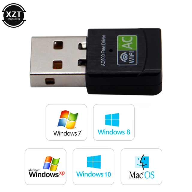 100Pcs Adaptador WiFi USB inalámbrico de 600Mbps, Dongle, tarjeta de red para  PC, banda Dual, 5 Ghz, Lan, USB, receptor Ethernet - AliExpress