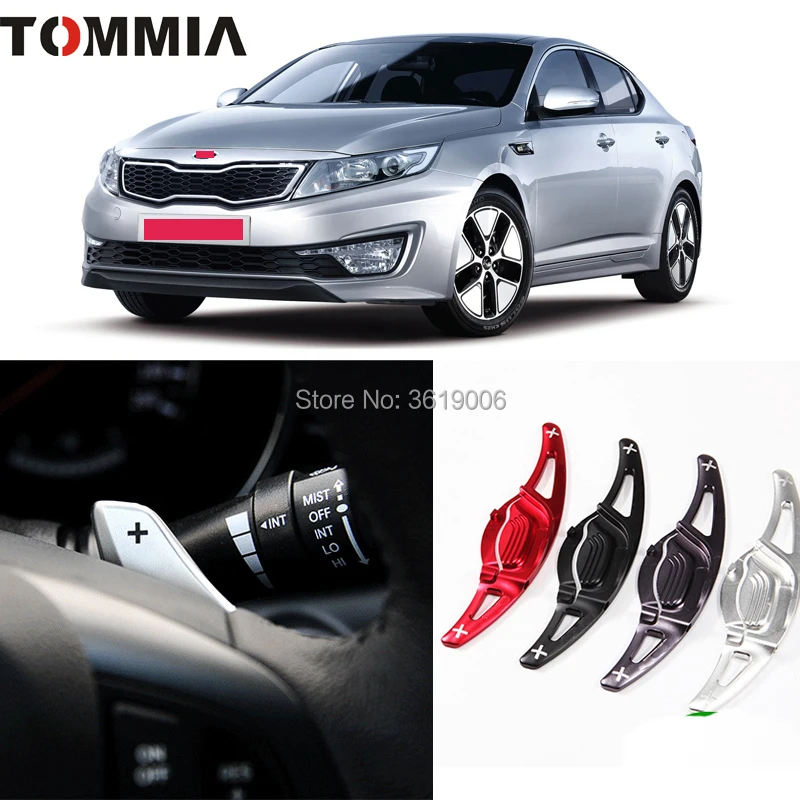 

tommia 2pcs Steering Wheel Aluminum Shift Paddle Shifter Extension For KIA K5 2011-2012 Car-styling