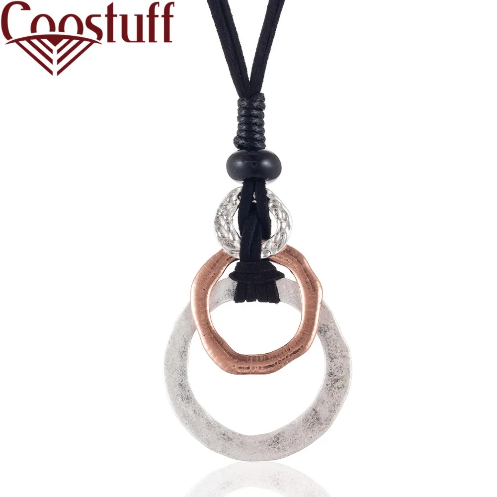 

Long Necklace Women with Silver & Gold Pendant Black Stone necklaces & pendants Wholesale Jewelry collares mujer colar choker