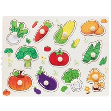 Магнитные деревянные головоломки овощи распознавать игрушки Развивающие Детские обучающие игрушки для детей интеллектуальное улучшение 30