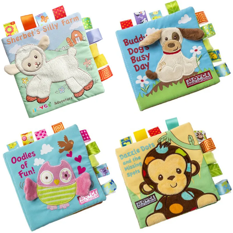 

Cloth Books Animal Style Monkey/Owl/Dog Newborn Baby Toys Learning Educational Kids Cute Infant Baby Fabric Book Ratteles Toy