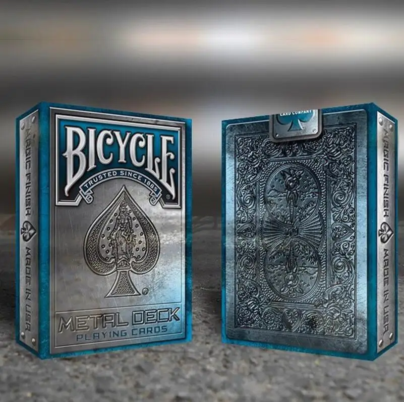 

Bicycle Metal Blue Rider Back Playing Cards Poker Size USPCC Limited Texture Edition Deck Magic Cards Magic Tricks Props Magia