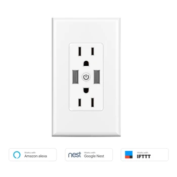 

WiFi Smart Power Strip US Surge Protector with 2 Socket 2 USB Port Smart Home Control Switch Compatible Alexa Google Assistant