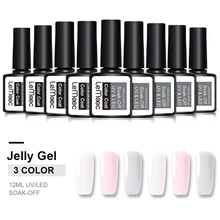 LEMOOC Опаловый Желейный Гель-лак для ногтей 12 мл полупрозрачный белый лак полуперманентный замачивающийся маникюрный УФ-гель для дизайна ногтей лак