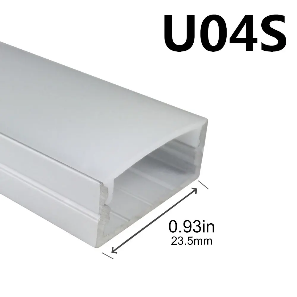 U образный U04S светодиодный алюминиевый профиль 3.28ft/1 м анодированное серебро трек