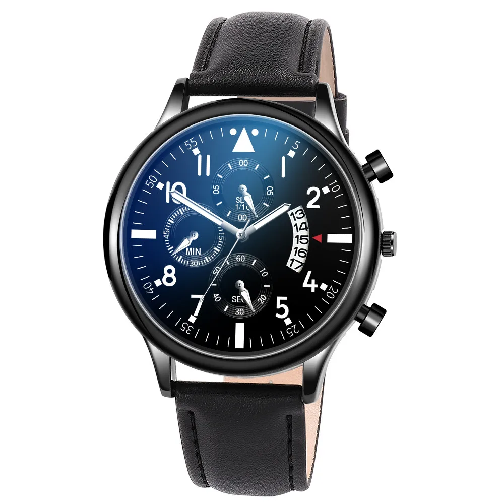 

Luxury Women Watches Three-eye Large Dial Watch Men's Business Fashion Quartz Leather Belt Watch relogio feminino #20