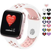 Замена с вентиляционными отверстиями мягкий силиконовый ремешок для спортивных часов для Fitbit Versa SmartWatch Watachband Спортивные товары аксессуары