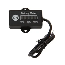Pantalla LED 5 BAR mini battery meter indicador de batería 12/24 V para la motocicleta tensión de prueba de carros de golf de batería