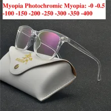 Квадратные металлические солнцезащитные фотохромные Ретро готовые очки для близорукости Мужские Женские очки для близоруких Рецептурные очки-1,00 до-4,00 NX