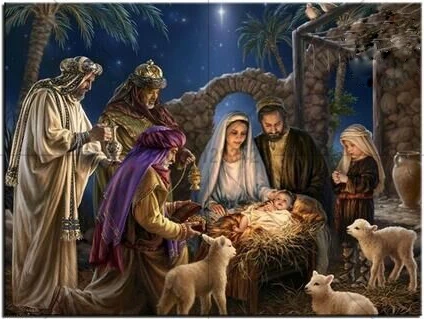 

New DIY 5D Diamond Painting Birth Of Jesus Christ Cross Stitch Rhinestone Crystal Diamond Embroidery Full Diamond Home Decor