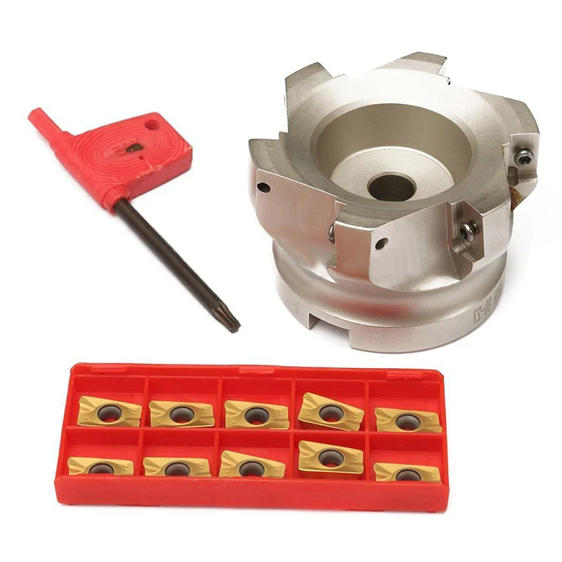 

New 6F Face Milling Cutter BAP 400R-80-27-6F+10PCS APMT1604 Insert