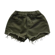 Летние детские шорты для девочек, одежда детские однотонные Хлопковые Штаны Короткие штаны для отдыха с высокой талией для девочек 4, 6, 7, 8, 9, 10, 12 лет