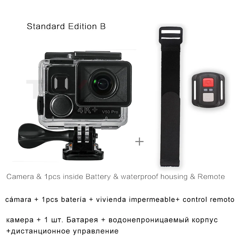 Новейшая Экшн-камера eken V50 Pro, чипсет Ambarella sony, сенсор 4K 30FPS, мотоциклетная камера, WiFi, водонепроницаемая Мини спортивная камера - Цвет: Standard Edition B